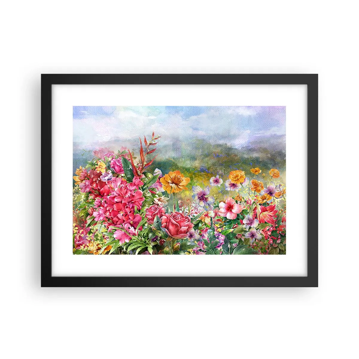 Pôster com moldura preta - O jardim que enlouqueceu - 40x30 cm