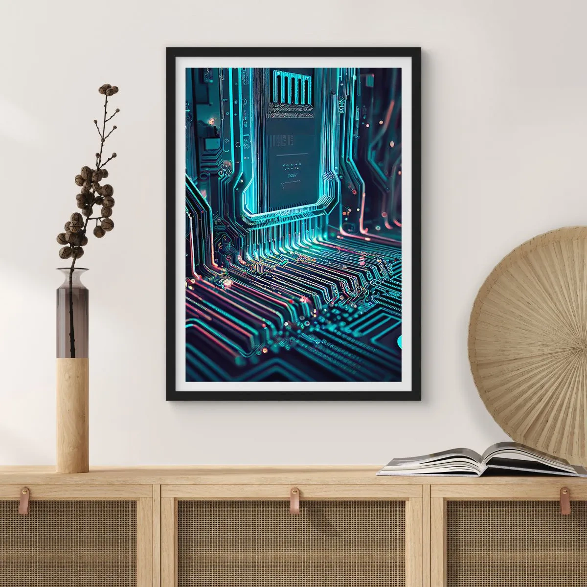 Pôster com moldura preta - Só estou a pensar... - 70x100 cm