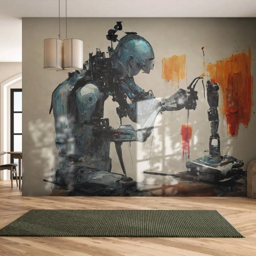 Papel de Parede Standard Eco - Já amanhã… - Artista, Inteligência artificial, Robô - 400x280 cm