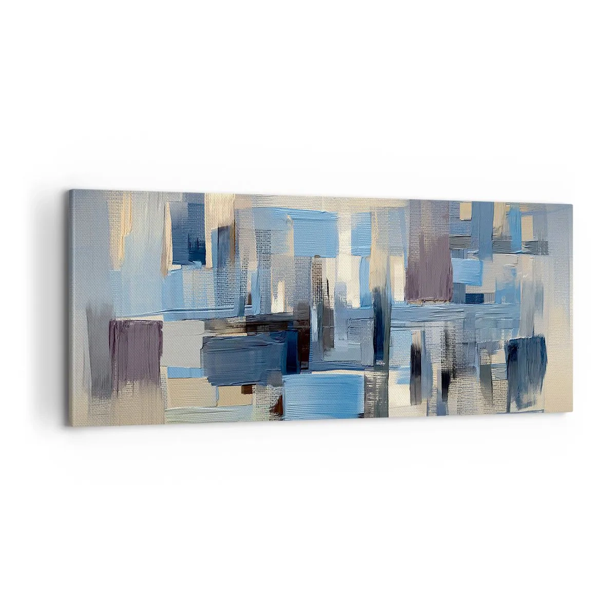 Quadro em tela - Construção azul - 100x40 cm