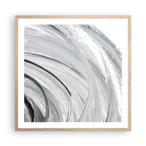 Pôster com moldura de carvalho claro - Composição orbital - 60x60 cm