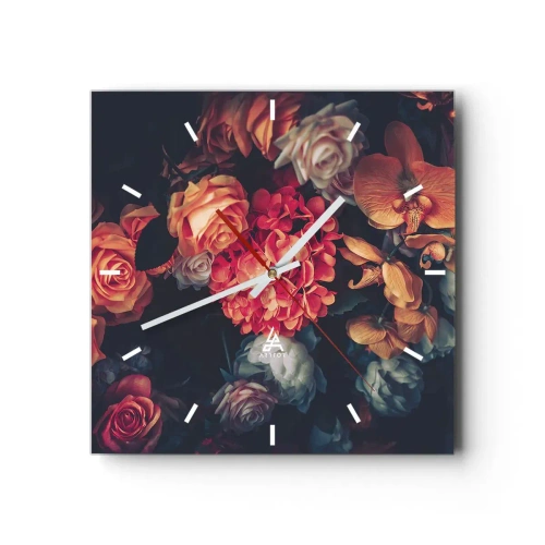 Relógio de parede - Relógio em vidro - Como nos mestres holandeses - 40x40 cm