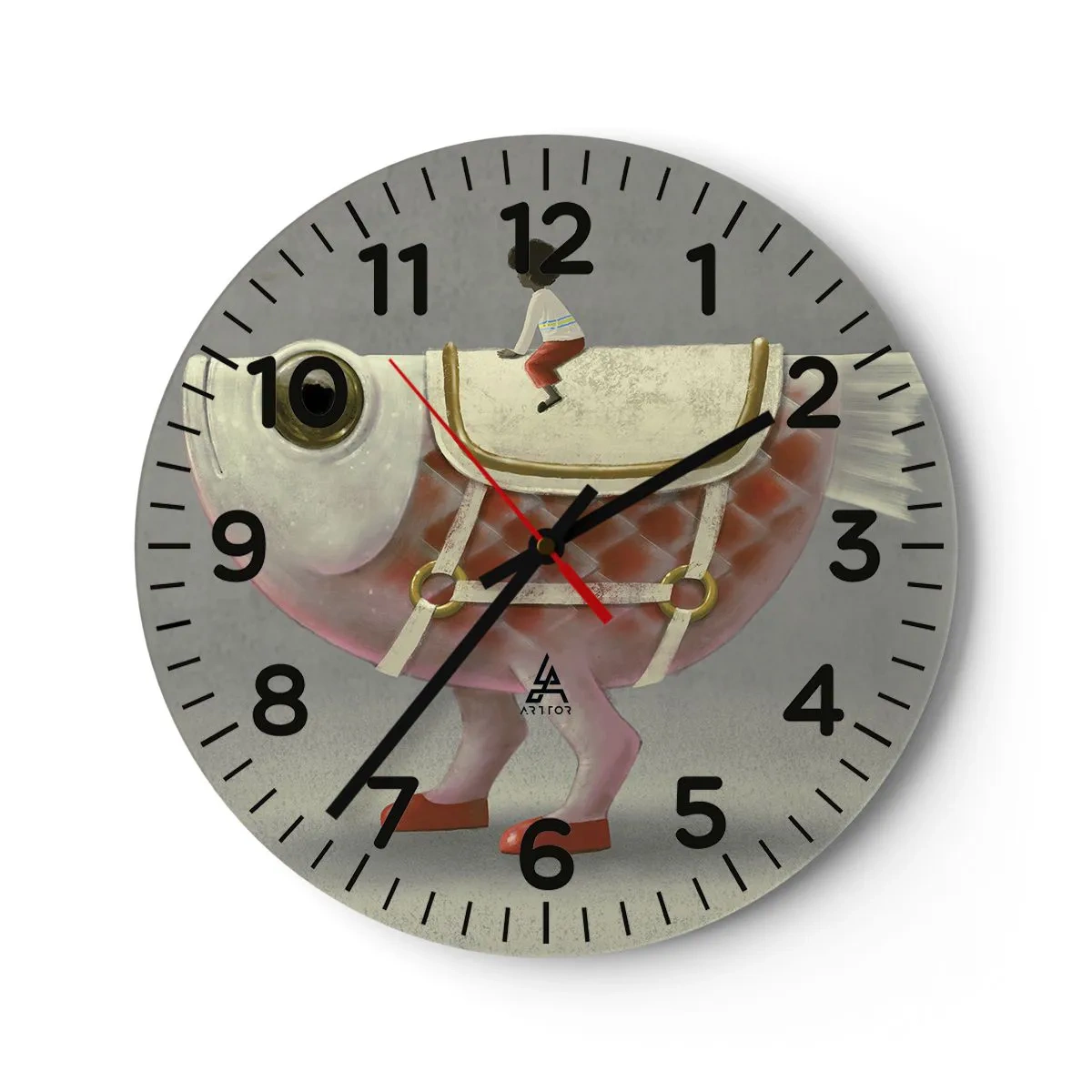 Relógio de parede - Relógio em vidro - O cavaleiro Peixoso - 40x40 cm