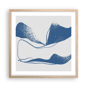Pôster com moldura de carvalho claro - Abstração alada - 50x50 cm