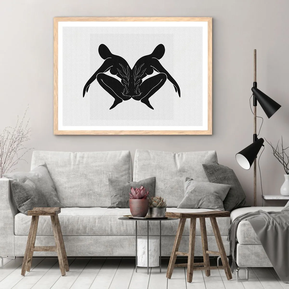 Pôster com moldura de carvalho claro - Uma alma comum - 40x30 cm