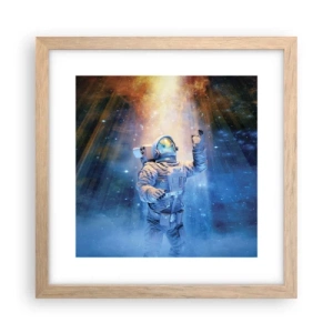 Pôster com moldura de carvalho claro - Finalmente chegamos - 30x30 cm