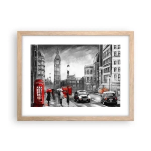 Pôster com moldura de carvalho claro - Não é uma cidade cinzenta - 40x30 cm