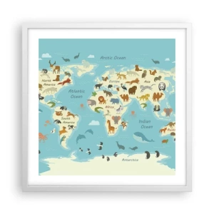 Pôster em moldura branca - Bons vizinhos - 50x50 cm