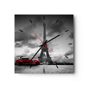 Relógio de parede - Relógio em vidro - Não há muito tempo atrás em Paris - 40x40 cm