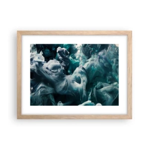 Pôster com moldura de carvalho claro - Movimento de cores - 40x30 cm