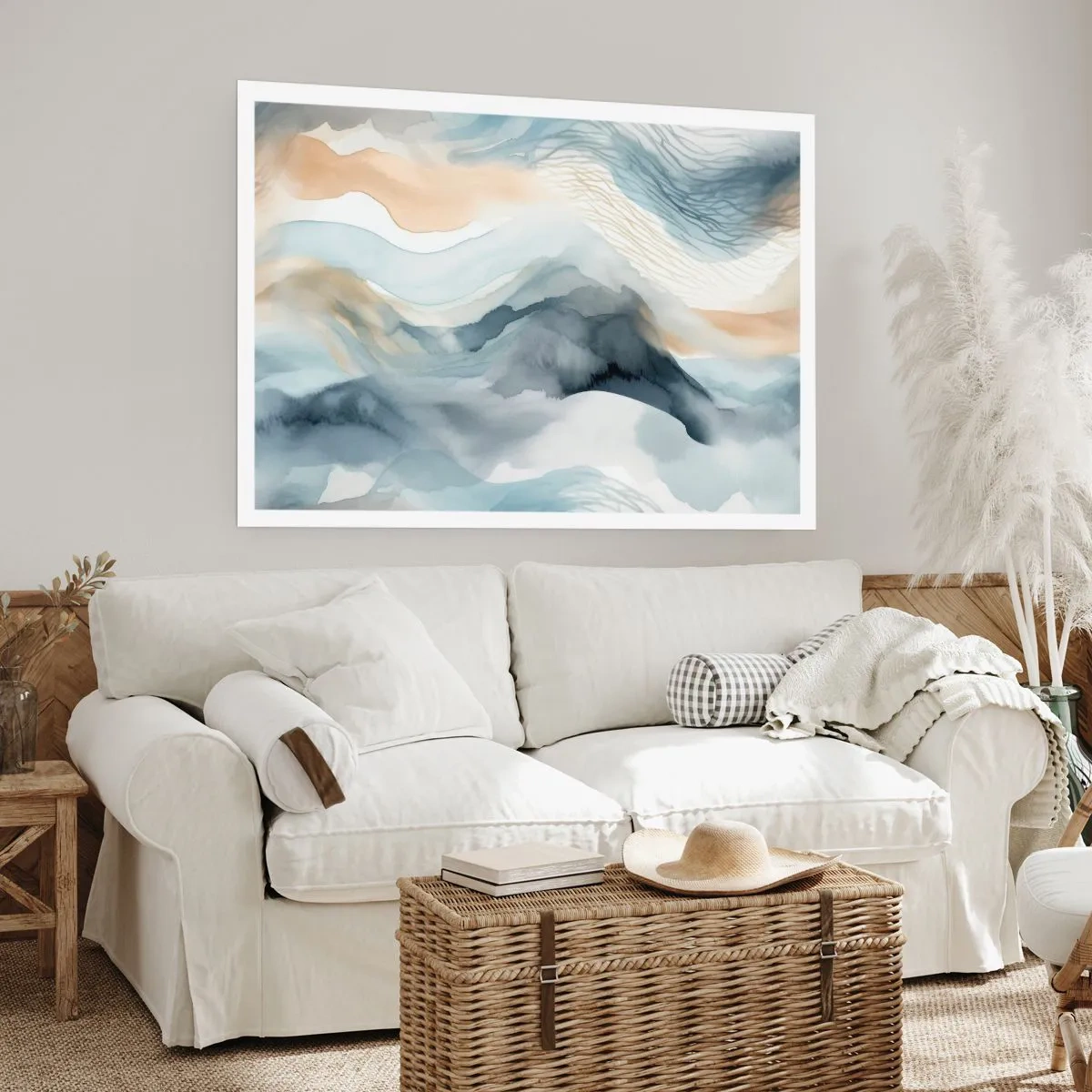 Pôster - Abstração nevada e nebulosa - 100x70 cm