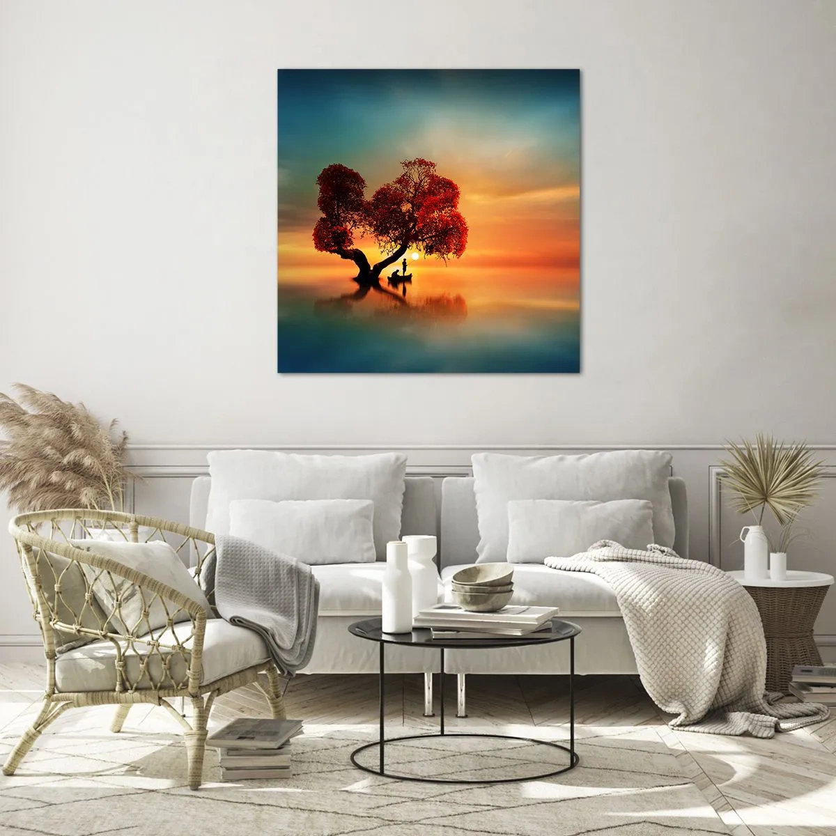 Quadro em vidro - A distância e o silêncio do mundo - 50x50 cm