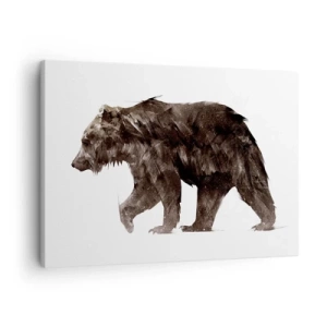 Quadro em tela - Silhueta artística de um urso - 70x50cm - Eu sempre uso couro de verdade! - Decoração de parede moderna para a sala de estar e quarto ARTTOR