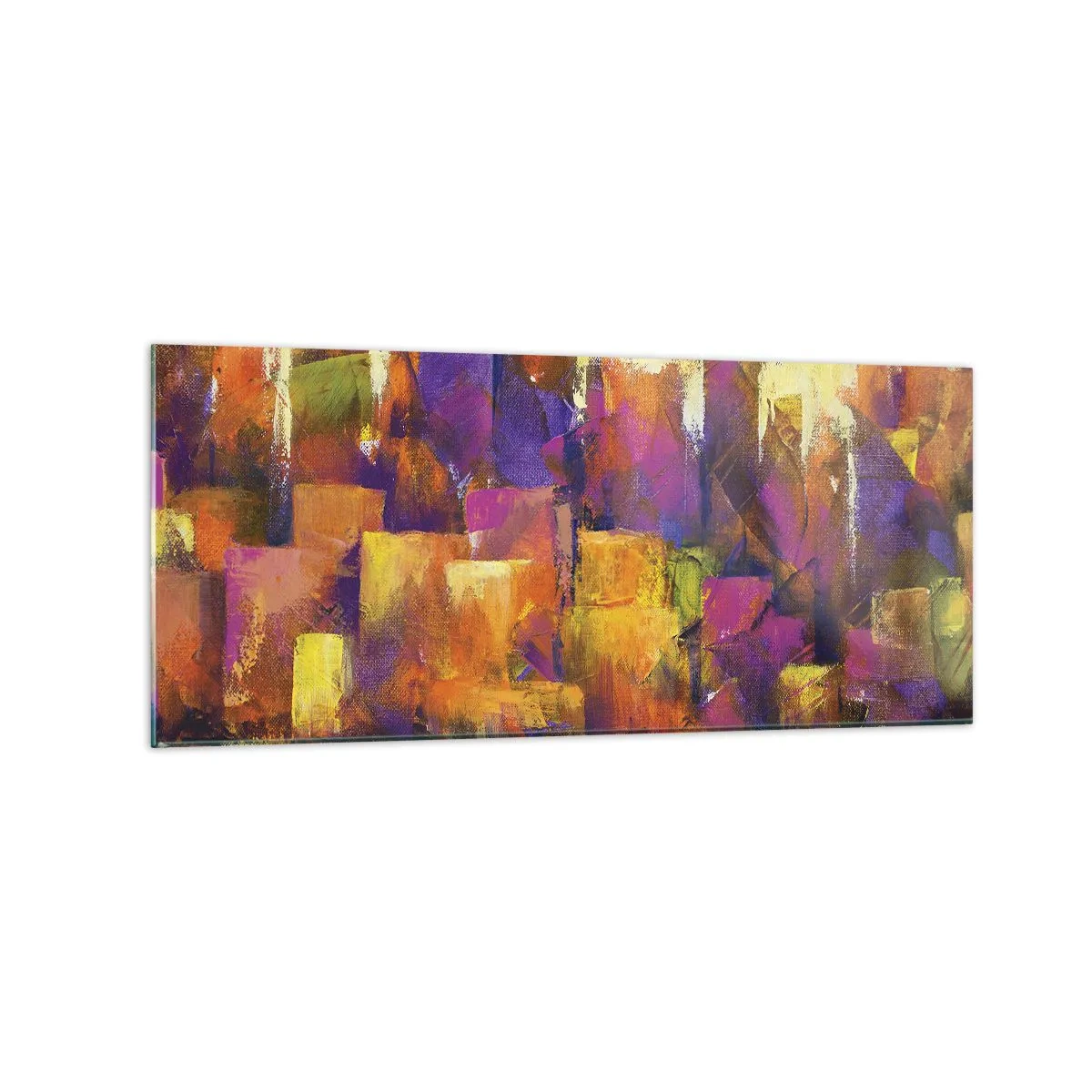 Quadro em vidro - Composição metropolitana - 120x50 cm