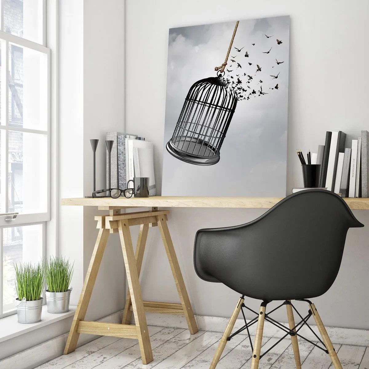 Quadro em vidro - Fé... Esperança... Liberdade! - 80x120 cm
