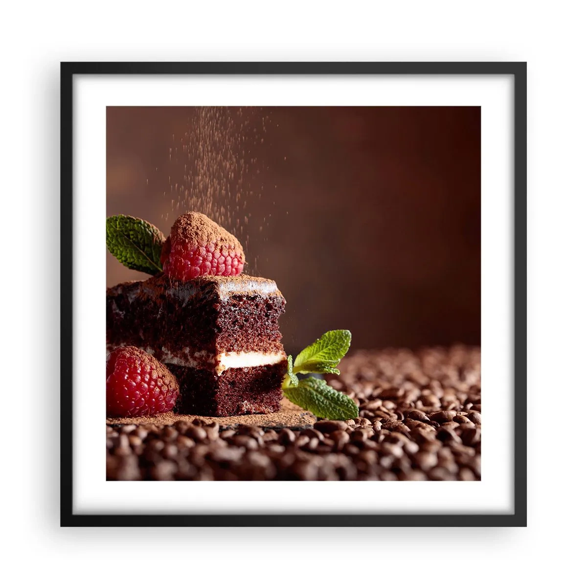 Pôster com moldura preta - A vida é doce - 50x50 cm