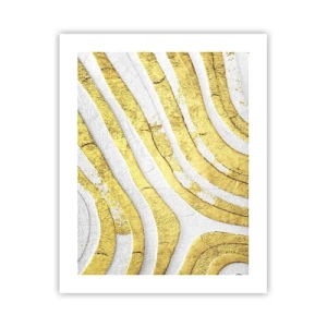 Pôster - Composição a branco e ouro - 40x50 cm