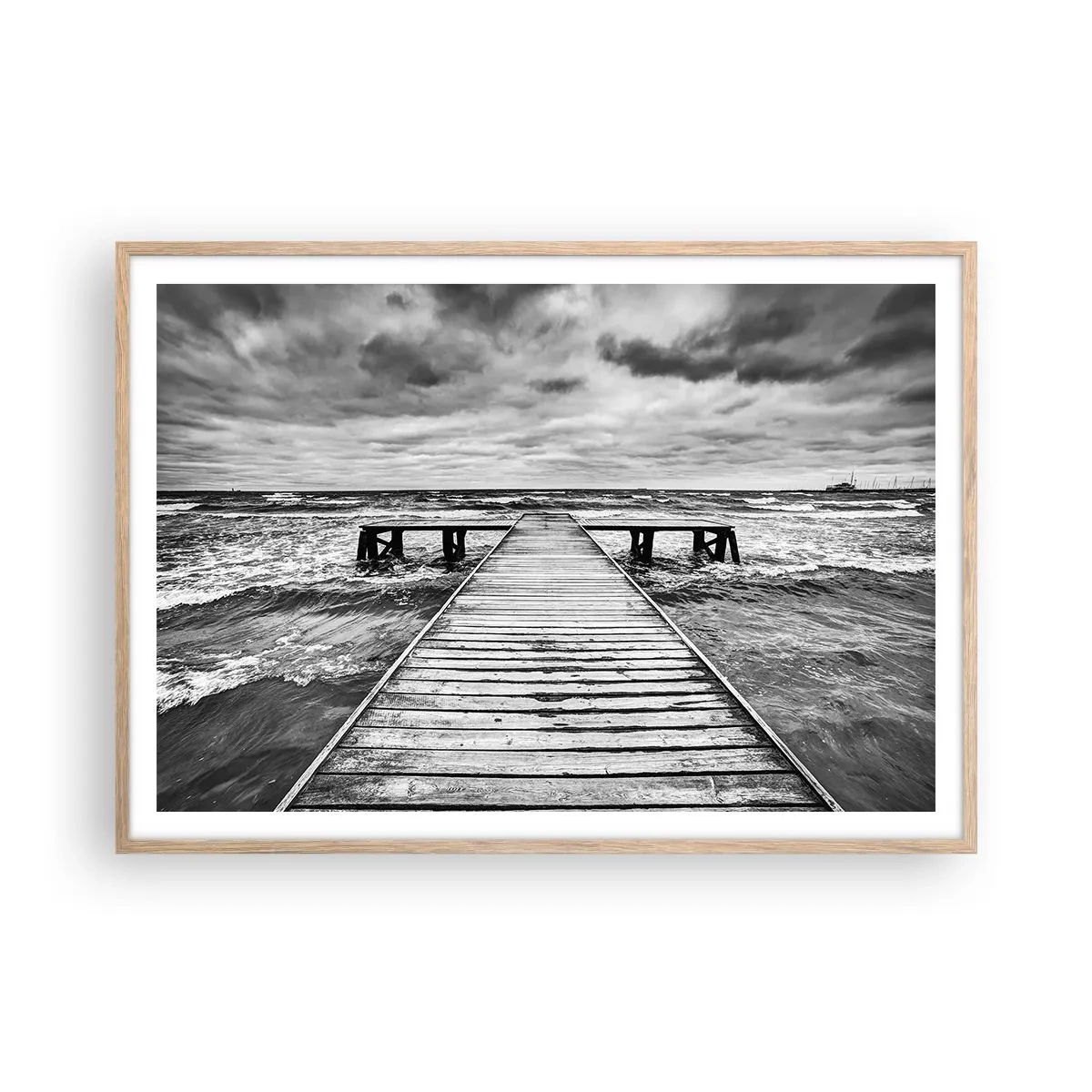 Pôster com moldura de carvalho claro - Estou à espera do vento, que vai dispersar... - 100x70 cm