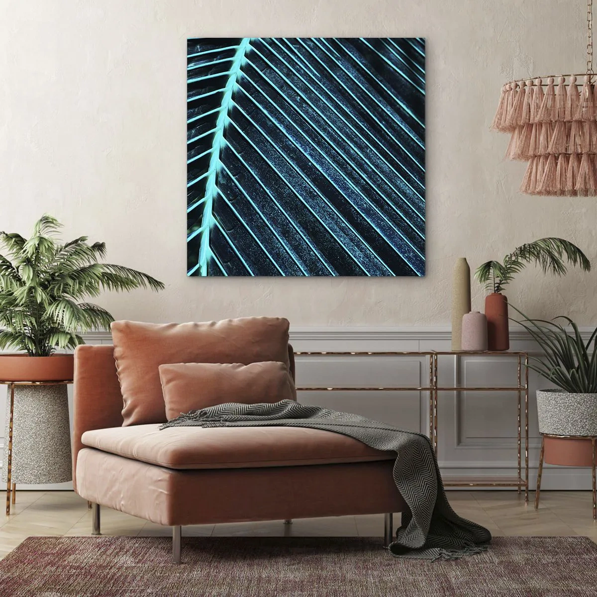 Quadro em tela - Textura verde - 60x60 cm