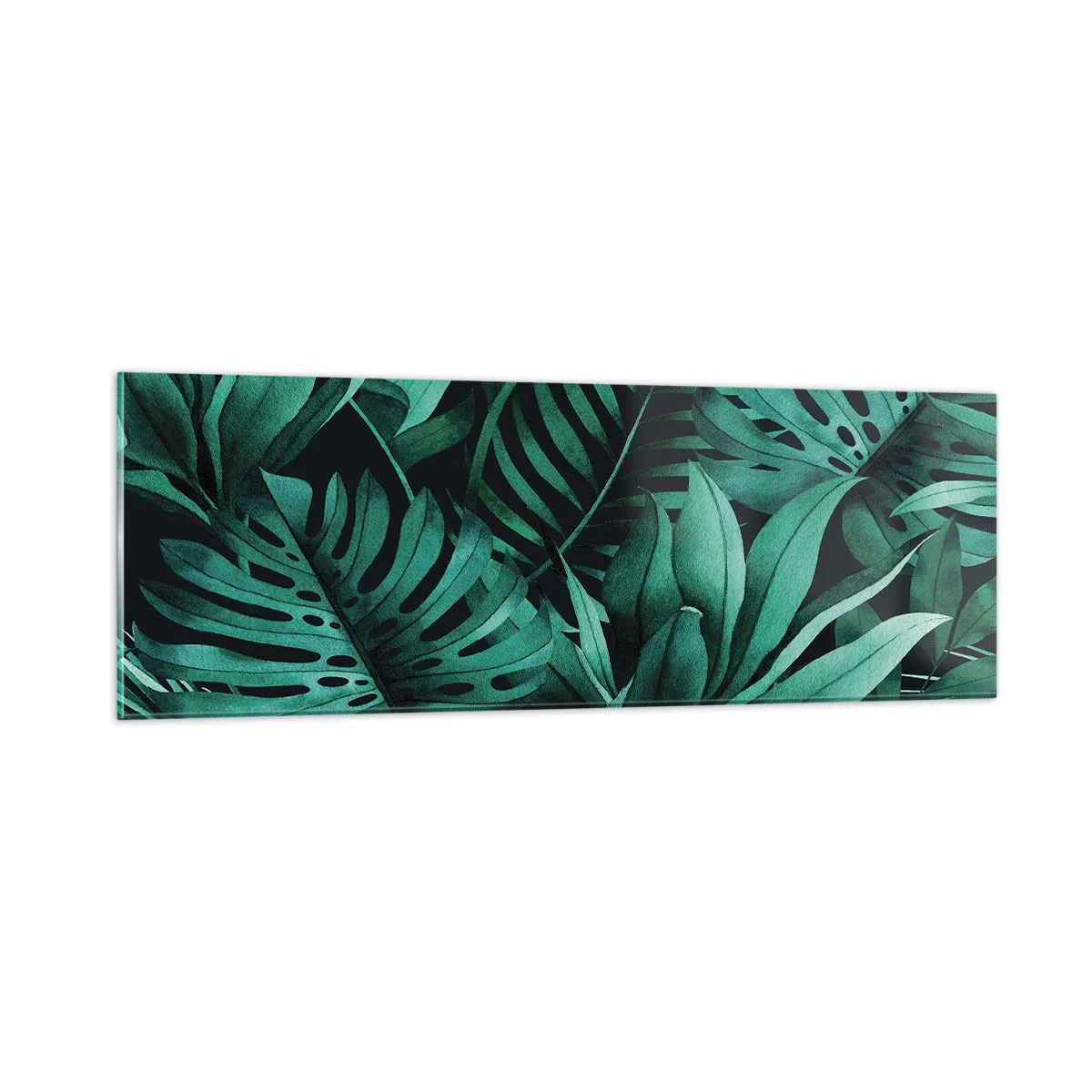 Quadro em vidro - A profundidade da vegetação tropical - 90x30 cm