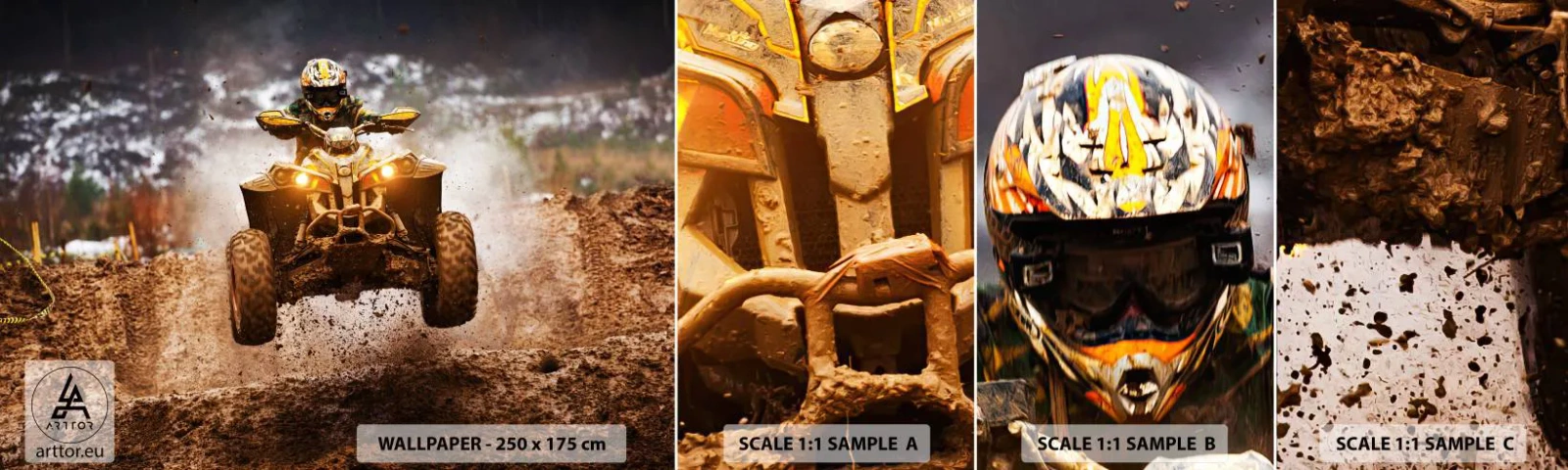 Amostra de Papel de Parede Standard Eco - No risk no fun - Esporte, quádruplo, Corrida - 100x30 cm