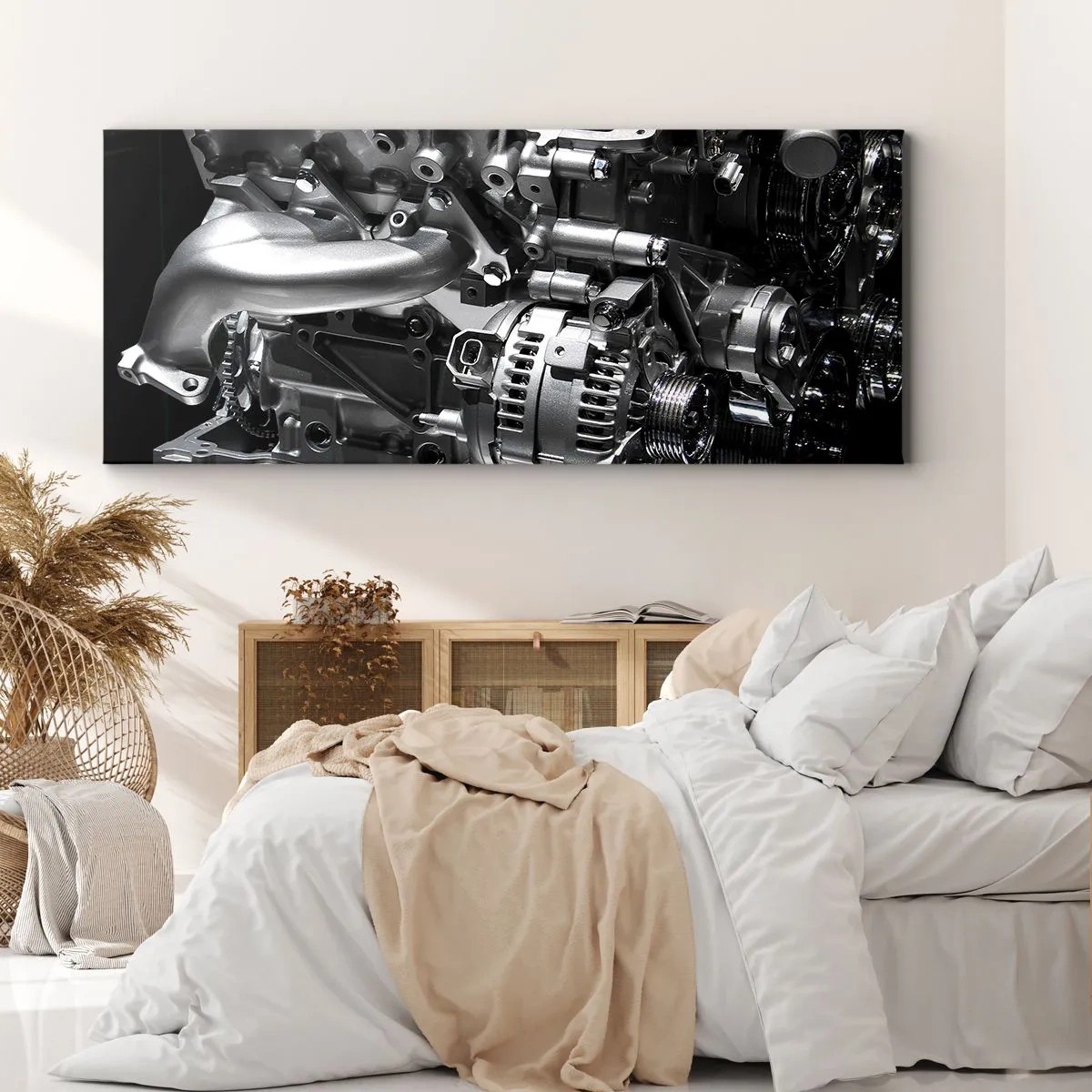 Quadro em tela - Aço, belo, forte - 120x50 cm