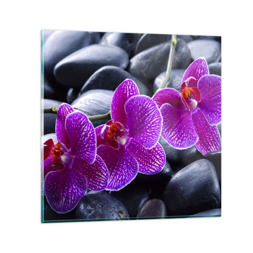 Quadro em vidro - As pedras de iluminaram de deleite - 30x30 cm