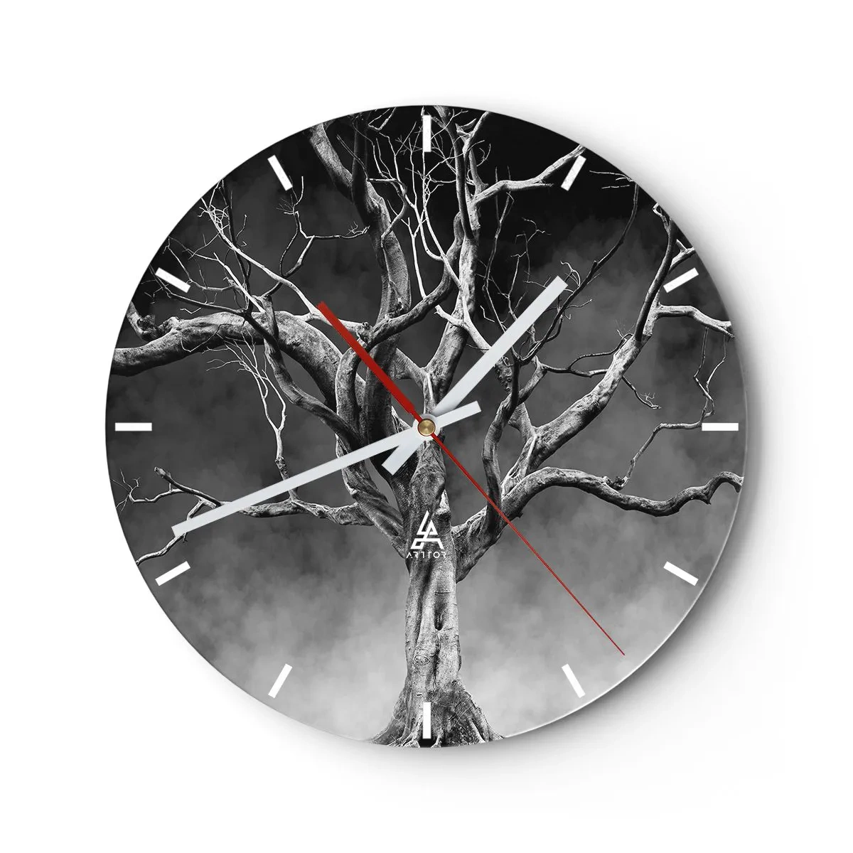 Relógio de parede - Relógio em vidro - Primitivo e sagrado - 40x40 cm