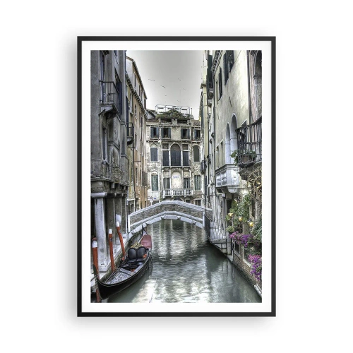 Pôster com moldura preta - Há séculos em devaneio silencioso - 70x100 cm