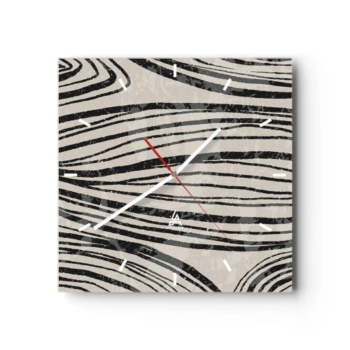 Relógio de parede - Relógio em vidro - Piscina em linha - 30x30 cm
