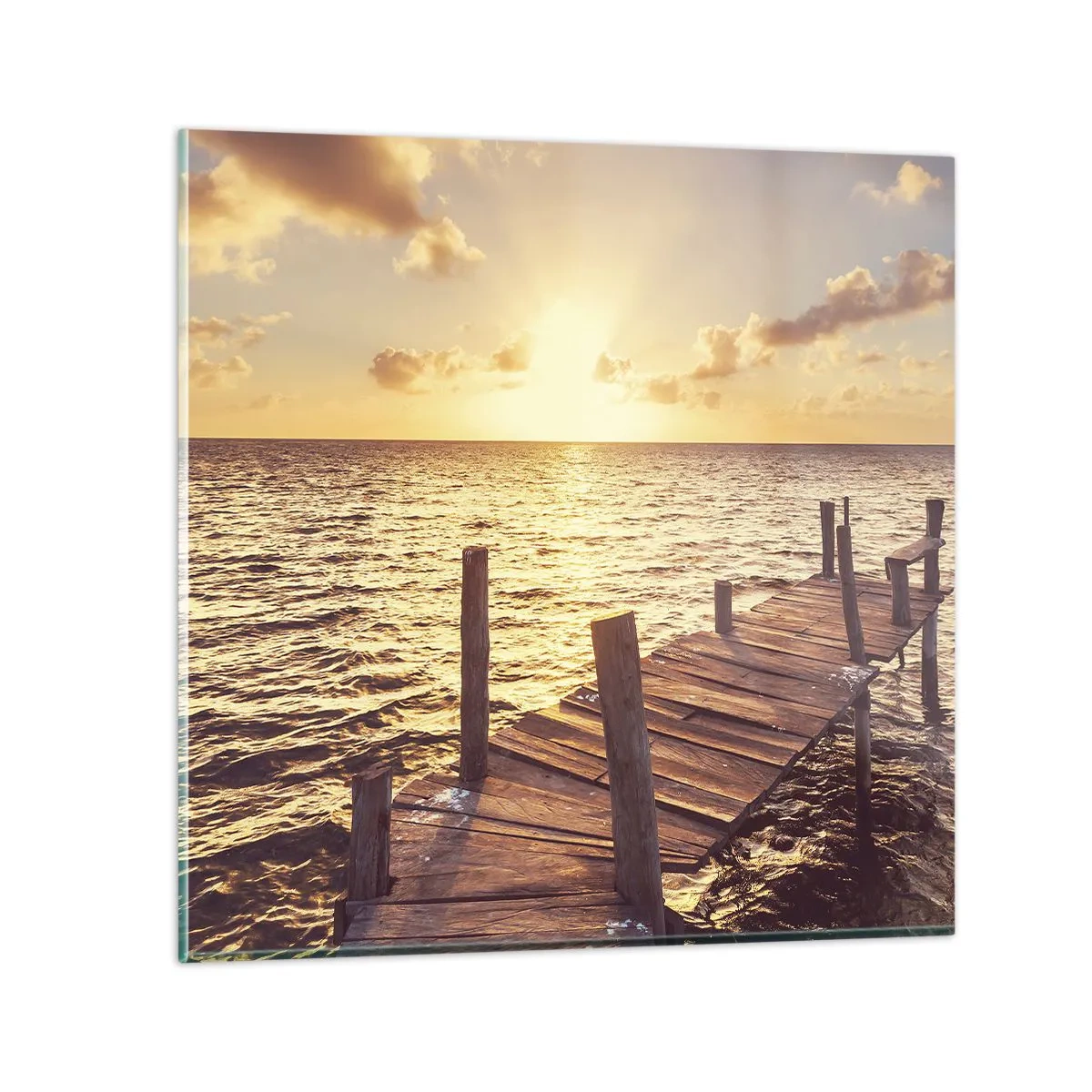 Quadro em vidro - A terra dourada da gentileza - 50x50 cm