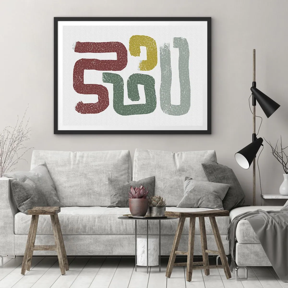 Pôster com moldura preta - Em uma língua desconhecida - 70x50 cm