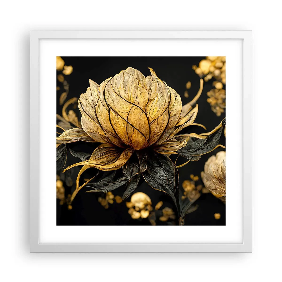 Pôster em moldura branca - Fragilidade sutil - 40x40 cm