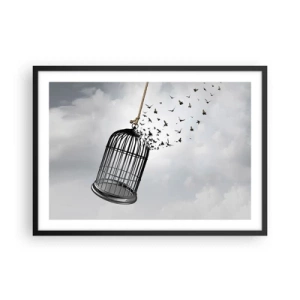 Pôster com moldura preta - Fé... Esperança... Liberdade! - 70x50 cm