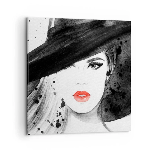 Quadro em tela - Dama de Preto - 50x50 cm