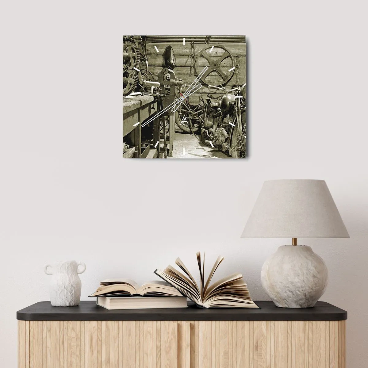 Relógio de parede - Relógio em vidro - No depósito do tio Jorge - 40x40 cm