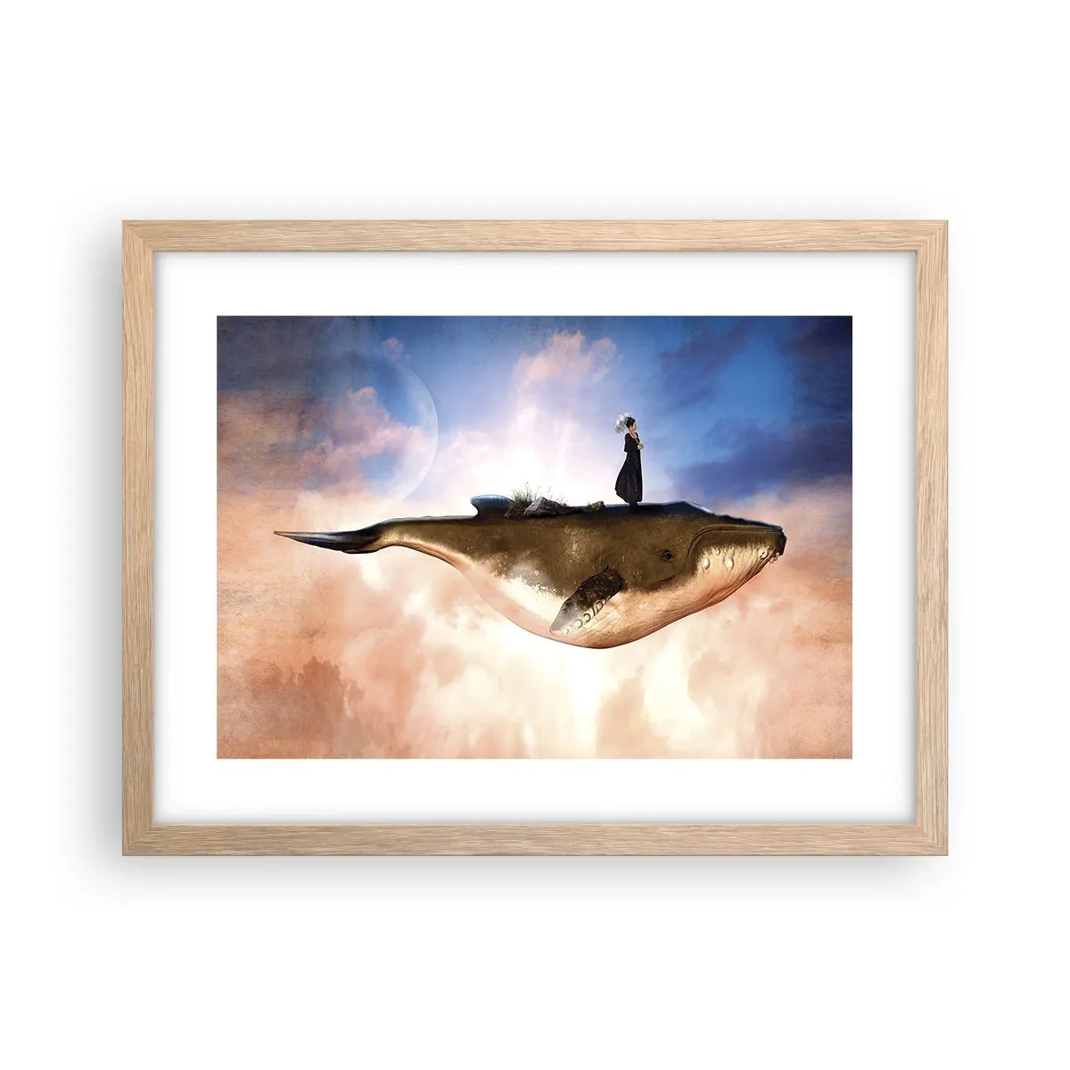 Pôster com moldura de carvalho claro - Uma viagem surreal - 40x30 cm
