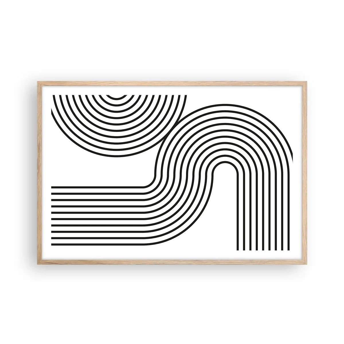 Pôster com moldura de carvalho claro - Na curva - 91x61 cm