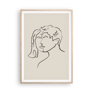 Pôster com moldura de carvalho claro - E fornou-se a união - 70x100 cm