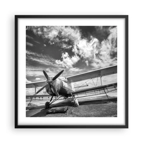 Pôster com moldura preta - Mal posso esperar! - 50x50 cm