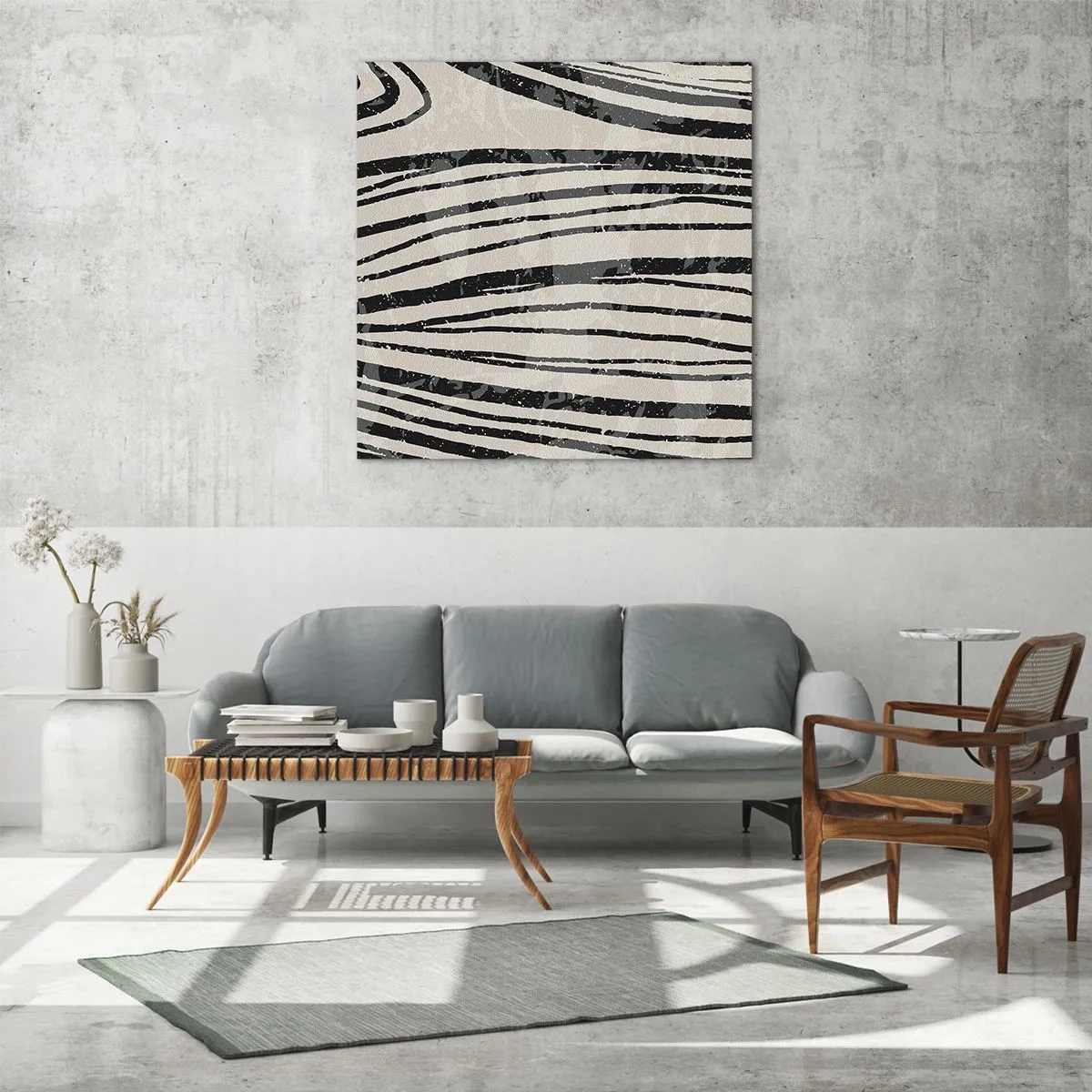 Quadro em vidro - Piscina em linha - 60x60 cm