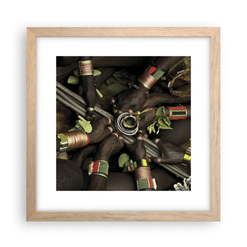 Pôster com moldura de carvalho claro - Estamos juntos - 30x30 cm