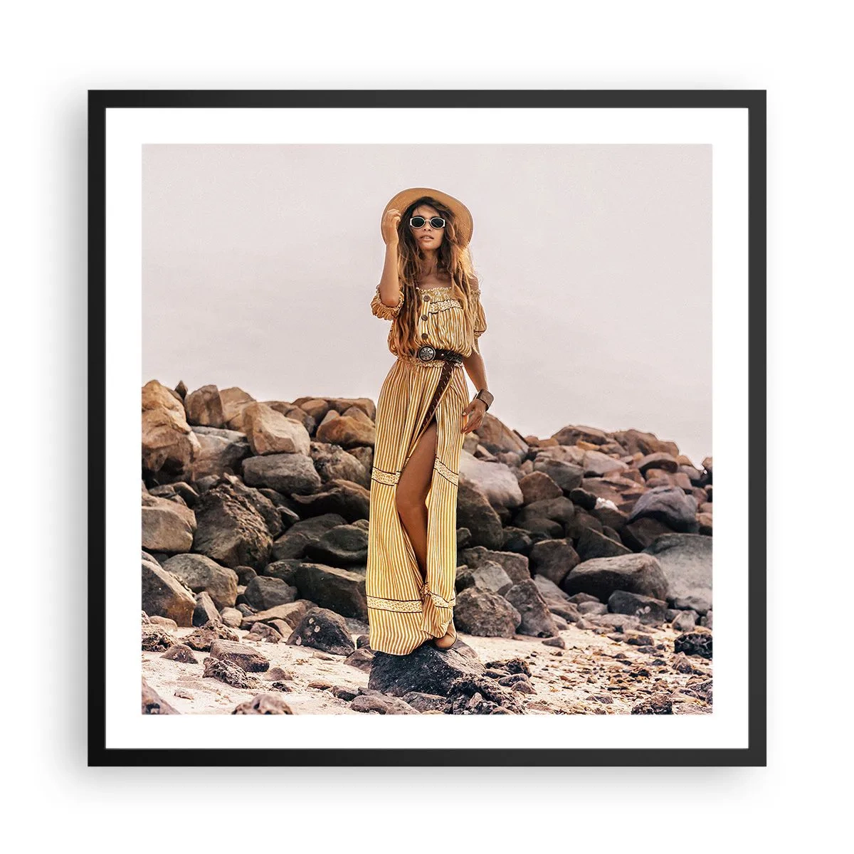 Pôster com moldura preta - A magia das pedras - 60x60 cm