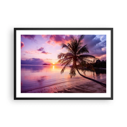 Pôster com moldura preta - Felicidade no horizonte - 70x50 cm
