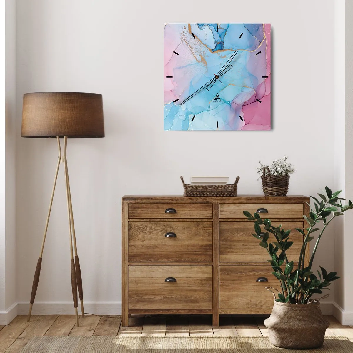 Relógio de parede - Relógio em vidro - Encontro e difusão - 40x40 cm