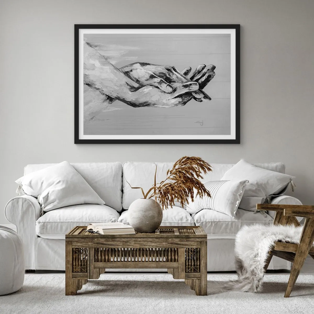 Pôster com moldura preta - Início... - 70x50 cm