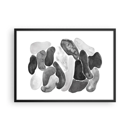 Pôster com moldura preta - Abstração rochosa - 70x50 cm