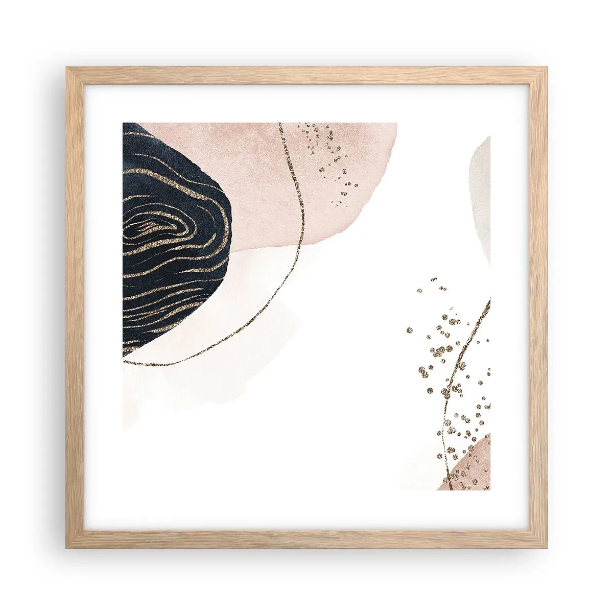 Pôster com moldura de carvalho claro - Tudo flui - 40x40 cm