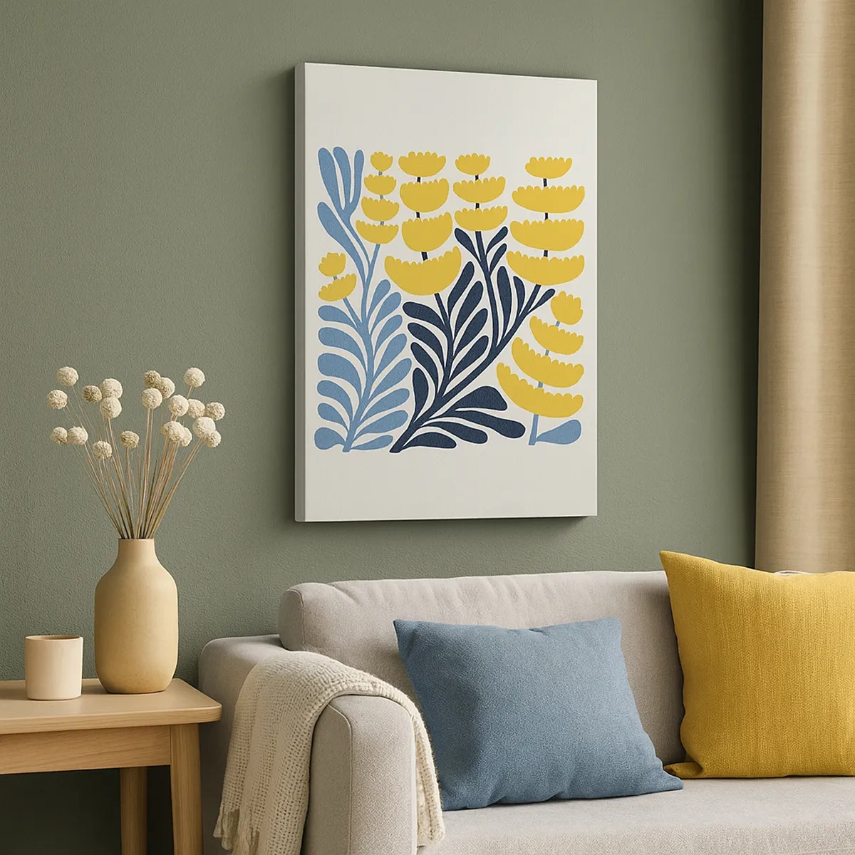 Quadro em tela - Canteiro de flores ensolarado - 50x70 cm