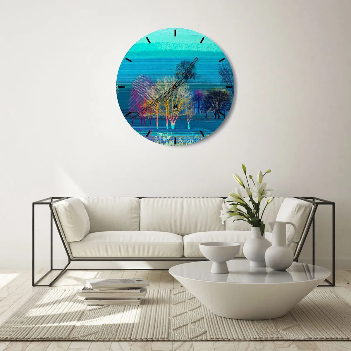 Relógio de parede - Relógio em vidro - Uma paisagem arrebatadora - 40x40 cm